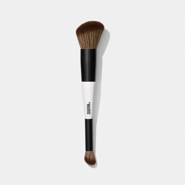 Front view of Makeup By Mario's F1 Dual-Ended Contour and blush brush. 