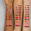 Arm swatch on three skin tones showing all shades of MoistureGlow™ Plumping Lip Color.